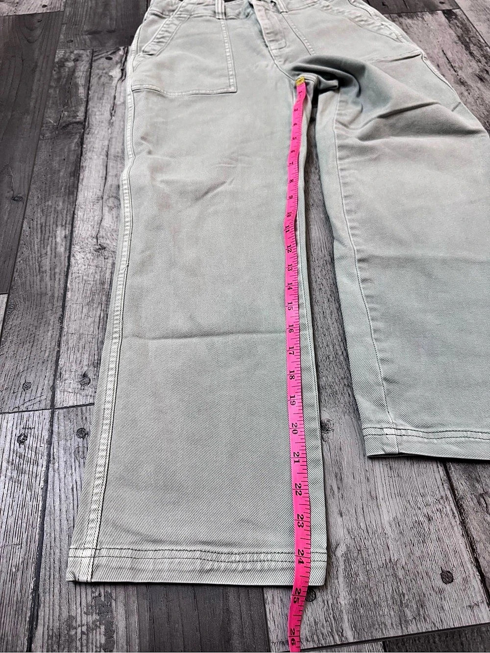 FAHERTY Women's Washed Sea Blue Green Utility Pants Minimalist Quiet Luxury 27 - Picture 9 of 9